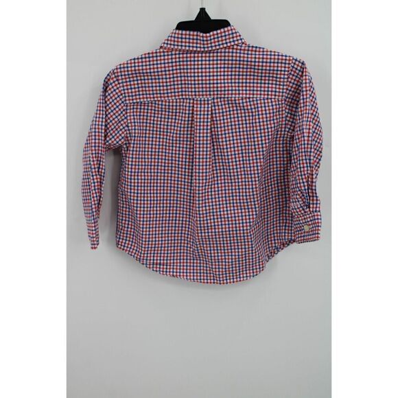 RALPH LAUREN 18M BOYS BUTTON DOWN SHIRT RED WHITE BLUE GINGHAM PLAID - Picture 5 of 7